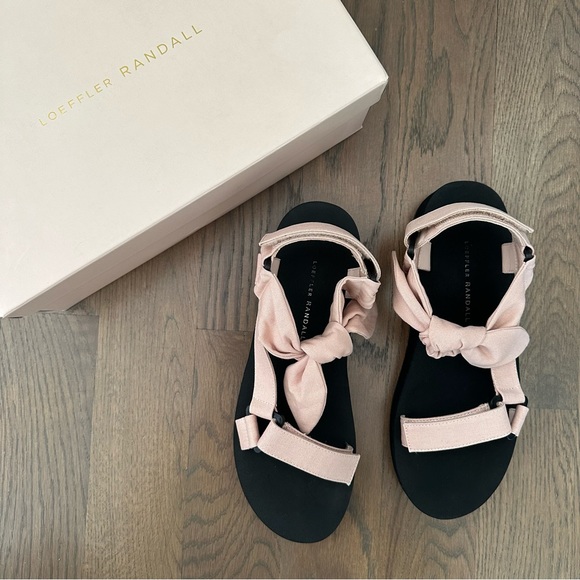 NIB Loeffler Randall Women's Maisie Linen Cotton Sport Sandals Berlap/Black 9.5M - Picture 7 of 7